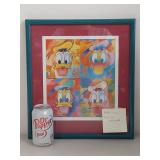 Framed Donald Duck Art by Peter Max - Unsigned
