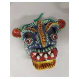 Colorful Hand-Painted Ceramic Vase, Jug, Plate, and Mask