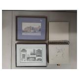 Framed Artworks and Sketchbook Collection