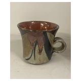 John Freimark Pottery Set: 2 Mugs & Lidded Pot