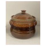 John Freimark Pottery Set: 2 Mugs & Lidded Pot