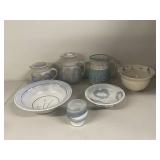Handcrafted Kravec Studios, etc. Pottery Collection - 7 Pieces Including Jugs and Bowls