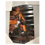 Collection of Vintage Rolled Posters Including Beer and Motorcycle Themes