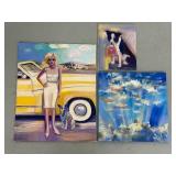 Collection of 3 Lisa Homan-Conger Original Acrylic Paintings