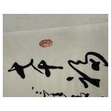 Chinese Calligraphy Artwork Scroll with Red Seals