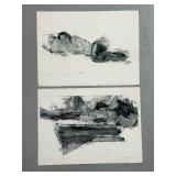 Pair of James D. Cota Collograph Prints Julia and Kristin Signed 1994