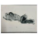 Pair of James D. Cota Collograph Prints Julia and Kristin Signed 1994