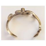 Sterling Silver Navajo Turquoise Cuff Bracelet Signed B Custer