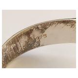 Sterling Silver Citrine Ring with Cracked Stone, Size 8