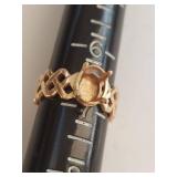 14K Gold Ring Mounting with Openwork Design, 5.32g, Marked 14K