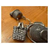 Sterling Silver Brown Country Baskets Charms