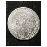 1 TROY OZ .999 FINE SILVER AZTEC ROUND