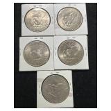 GROUP OF 5 US EISENHOWER DOLLARS