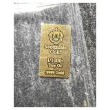 1/100TH TROY OZ .9999 FINE GOLD SCOTTSDALE BAR