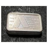 1 TROY OZ .999 FINE SILVER ASSAY BAR