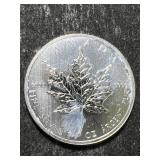 2012 CANADIAN MAPLE LEAF 1 TROY OZ .9999 FINE SILVER