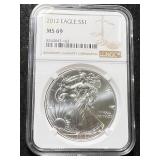 2012 AMERICAN SILVER EAGLE NGC MS69