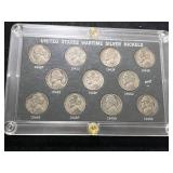 US WAR NICKELS 11 COIN SET