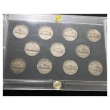 US WAR NICKELS 11 COIN SET