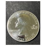 5 TROY OZ .999 FINE SILVER WASHINGTON QUARTER DESIGNED ROUND