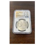 1921 MS63 Morgan 1$ coin NGC 100th anniversary banner