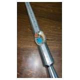 Sterling Bear Claw Turquoise and Coral ring size 12!