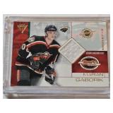 Marian Gaborik Rookie Relic 2002 Pacific Titanium Draft Edition Authentic Game-Worn Jersey #45 - Minnesota Wild Hockey Card