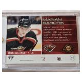 Marian Gaborik Rookie Relic 2002 Pacific Titanium Draft Edition Authentic Game-Worn Jersey #45 - Minnesota Wild Hockey Card