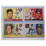 Lot of 4 Vintage 1955 Baseball Cards Featuring Jack Parks, Ed McGhee, Tom Hurd, and Johnny Gray