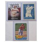 Lot of 3 Shohei Ohtani Baseball Cards Including 2023 Topps Greatest Hits, Blueprint, and Angels Designated Hitter Cards