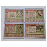 Lot of 4 Vintage 1956 Topps Baseball Cards Featuring Bob Lennon, Jim Pendleton, Mel Roach, and Tom Hurd