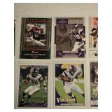 Lot of Adrian Peterson Football Cards Including Topps and Upper Deck, Featuring Vikings and Sooners Uniforms