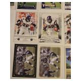 Lot of Adrian Peterson Football Cards Including Topps and Upper Deck, Featuring Vikings and Sooners Uniforms