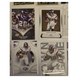 Lot of Adrian Peterson Football Cards Including Topps and Upper Deck, Featuring Vikings and Sooners Uniforms
