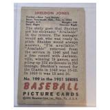 Sheldon Jones 1951 Bowman #199 - New York Giants Vintage Baseball Card