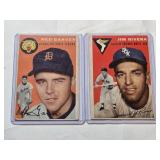 Lot of 2 Vintage Topps Baseball Cards from 1954 Featuring Ned Garver and Jim Rivera