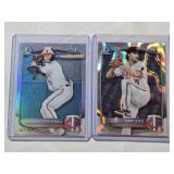 Lot of 2 Baseball Cards Featuring Caden Kendle Bowman 1st Numbered 262/499 and Cory Lewis Lava Refractor Numbered 4/399