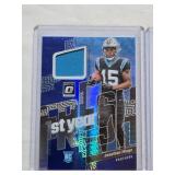 Lot of 5 Rookie and 1st Year Relic Cards Featuring Jonathan Mingo, Kendre Miller, Tyler Scott, and Jake Haener