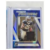 Lot of 5 Rookie and 1st Year Relic Cards Featuring Jonathan Mingo, Kendre Miller, Tyler Scott, and Jake Haener