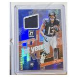 Lot of 5 Rookie and 1st Year Relic Cards Featuring Jonathan Mingo, Kendre Miller, Tyler Scott, and Jake Haener