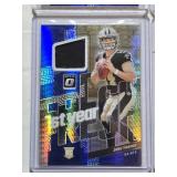 Lot of 5 Rookie and 1st Year Relic Cards Featuring Jonathan Mingo, Kendre Miller, Tyler Scott, and Jake Haener