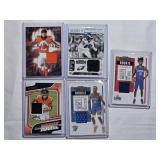 Lot of 5 Relic Cards Featuring Troy Franklin, Johnny Wilson, Daniel Oturu, and Theo Maledon with Rookie Features