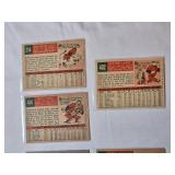 Lot of 7 Vintage 195 Topps Baseball Cards Featuring Wally Moon, Jerry Casale, Dale Long, Marcelino Solis, Ron Blackburn, Tony Taylor, and Hector Lopez.