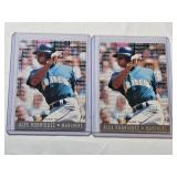 Lot of 2 Alex Rodriguez Rookie Baseball Cards Fleer 1995