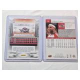 Lot of 2 LeBron James Basketball Cards Featuring 2009 Panini Prestige and Upper Deck.