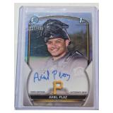 Lot of 4 Numbered and Auto Baseball Cards Featuring Axiel Plaz, Isaiah Campbell, Marcos Diplan, and Cam Fisher