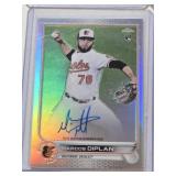 Lot of 4 Numbered and Auto Baseball Cards Featuring Axiel Plaz, Isaiah Campbell, Marcos Diplan, and Cam Fisher