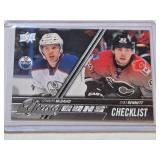 Connor McDavid and Sam Bennett 2015-16 Upper Deck Young Guns Checklist #250 - Edmonton Oilers and Calgary Flames Hockey Card