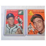 Lot of 2 1954 Baseball Cards Featuring Ray Murray and Ray Jablonski - Philadelphia Athletics and St. Louis Cardinals Vintage Baseball Cards