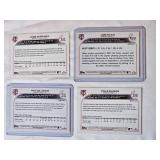 Lot of 4 Minnesota Twins Rookie Baseball Cards Featuring Jose Miranda, Joe Ryan, Royce Lewis, and Cole Sands.